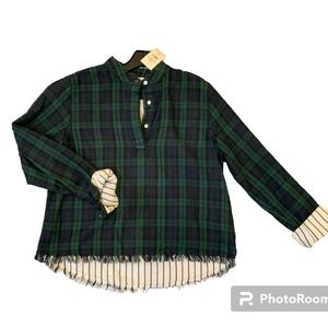 Plaid and striped top